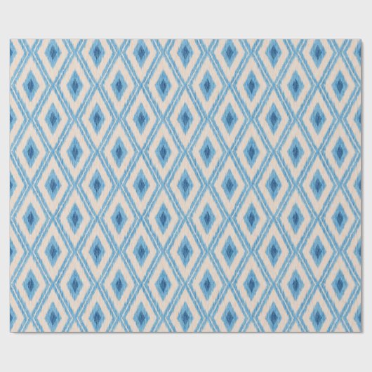  Ikat blauw patroon. Cadeaupapier (Vlak)