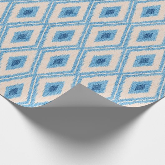  Ikat blauw patroon. Cadeaupapier (Hoek)