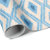 Ikat blauw patroon. Cadeaupapier (Rol Hoek)