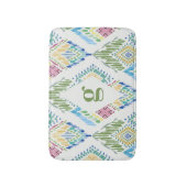 Ikat Bloemen Naadloos Patroon Badmat (Voorkant Verticaal)