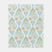 Ikat Bloemen Naadloos Patroon Fleece Deken (Voorkant)