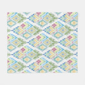 Ikat Bloemen Naadloos Patroon Fleece Deken (Voorkant (Horizontaal))