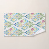 Ikat Bloemen Naadloos Patroon Modern Monogram Bad Handdoek (Handdoek)