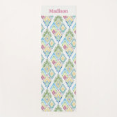 Ikat Bloemen Naadloos Patroon Yogamat (Voorkant)