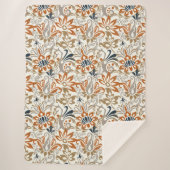 Ikat Bloemen Paisley Naadloos Patroon Sherpa Deken (Voorkant)