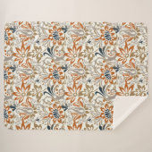 Ikat Bloemen Paisley Naadloos Patroon Sherpa Deken (Voorkant (horizontaal))