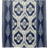Ikat Bloemen Paisley Patroon Douchegordijn (Voorkant)