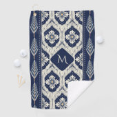 Ikat Bloemen Paisley Patroon Golfhanddoek (Insitu)