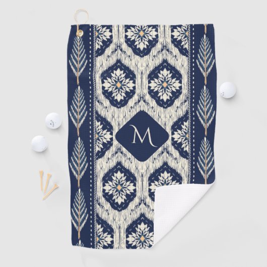 Ikat Bloemen Paisley Patroon Golfhanddoek (Insitu)