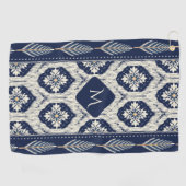 Ikat Bloemen Paisley Patroon Golfhanddoek (Horizontaal)