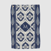 Ikat Bloemen Paisley Patroon Golfhanddoek (Voorkant)