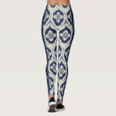 Ikat Bloemen Paisley Patroon Leggings (Achterkant)