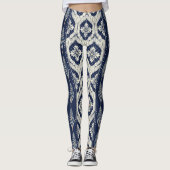Ikat Bloemen Paisley Patroon Leggings (Voorkant)