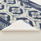 Ikat Bloemen Paisley Patroon Sherpa Deken (3/4)