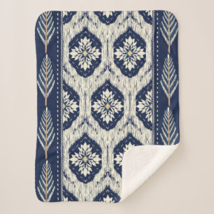 Ikat Bloemen Paisley Patroon Sherpa Deken