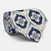 Ikat Bloemen Paisley Patroon Stropdas (Opgerold)