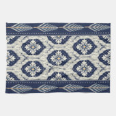 Ikat Bloemen Paisley Patroon Theedoek (Horizontaal)