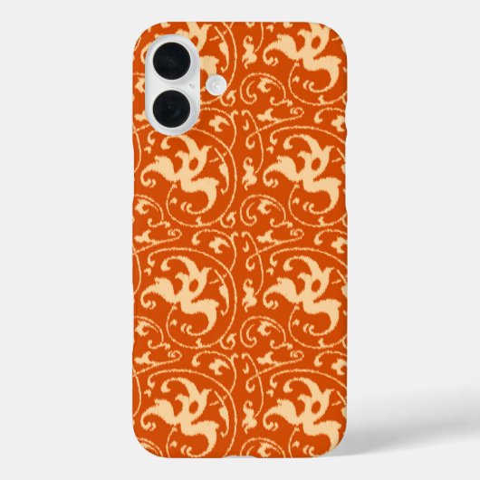 Ikat Bloemendamask - Mandarin Oranje Case-Mate iPhone Case (Achterkant)