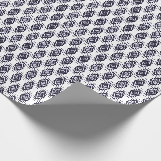 Ikat Boho Aztec Textiel Motief Cadeaupapier (Hoek)