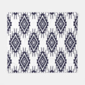 Ikat Boho Aztec Textiel Motief Fleece Deken (Voorkant (Horizontaal))