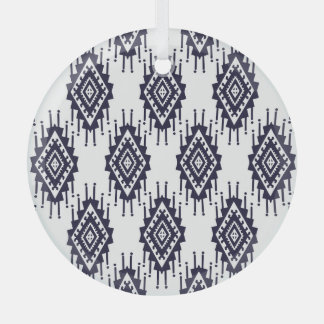 Ikat Boho Aztec Textiel Motief Glas Ornament