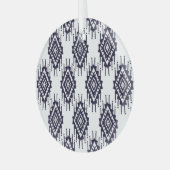 Ikat Boho Aztec Textiel Motief Glas Ornament (Voorkant links)