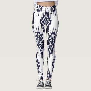 Ikat Boho Aztec Textiel Motief Leggings