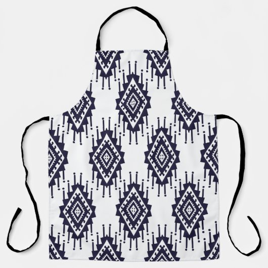 Ikat Boho Aztec Textiel Motief Schort (Voorkant)