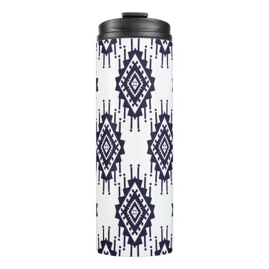 Ikat Boho Aztec Textiel Motief Thermosbeker (Voorkant)