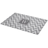 Ikat Chevron Grijs Monogram Glassnijplank Snijplank (Hoek)