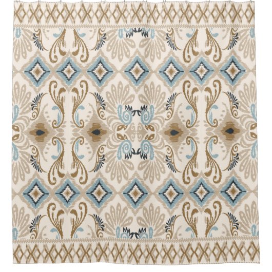 Ikat Chevron Paisley Douchegordijn (Voorkant)