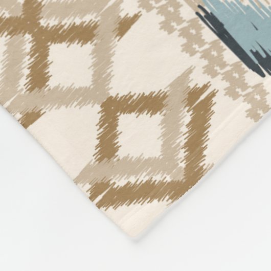 Ikat Chevron Paisley Fleece Deken (Hoek)