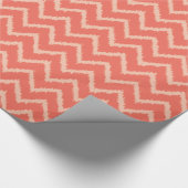 Ikat Chevron Pattern - Coral oranje en perzik Cadeaupapier (Hoek)