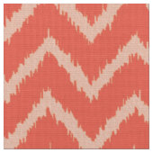 Ikat Chevron Pattern - Coral oranje en perzik Stof (Close Up)