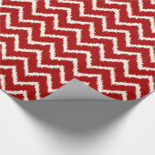 Ikat Chevron Pattern - Deep Red en White Cadeaupapier (Hoek)