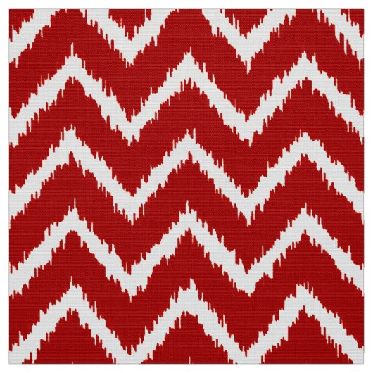 Ikat Chevron Pattern - Deep Red en White Stof (Swatch)