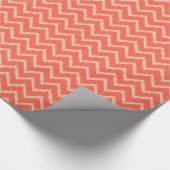 Ikat Chevron Pattern in Coral oranje en perzik Cadeaupapier (Hoek)