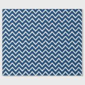 Ikat Chevron Pattern - marineblauw en wit Cadeaupapier (Vlak)