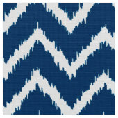 Ikat Chevron Pattern - marineblauw en wit Stof (Close Up)