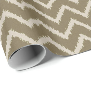Ikat Chevron Pattern - Taupe tan en beige Cadeaupapier