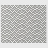 Ikat Chevron Pattern - Zilver grijs / grijs & wit Cadeaupapier (Vlak)