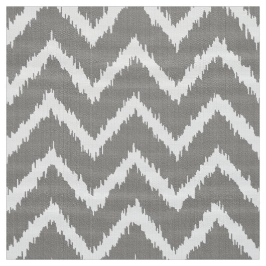 Ikat Chevron Pattern - Zilver grijs / grijs & wit Stof (Swatch)