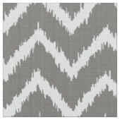 Ikat Chevron Pattern - Zilver grijs / grijs & wit Stof (Close Up)