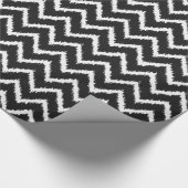 Ikat Chevron Pattern - Zwart-wit Cadeaupapier (Hoek)