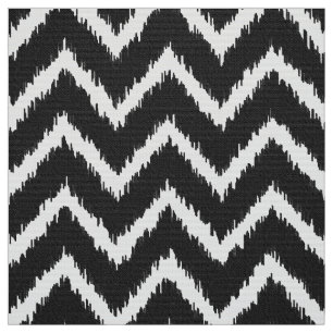 Ikat Chevron Pattern - Zwart-wit Stof