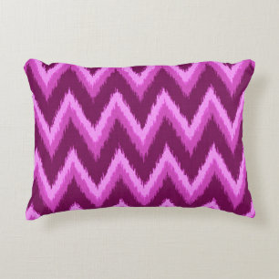 Ikat Chevron Strepen - Amethist Paars en Violet Decoratief Kussen