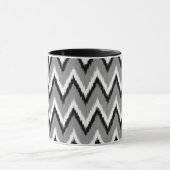 Ikat Chevron Strepen - Grijs, Zwart & Wit Mok (Midden)