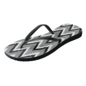 Ikat Chevron Strepen - Grijs, Zwart & Wit Teenslippers (Schuin)