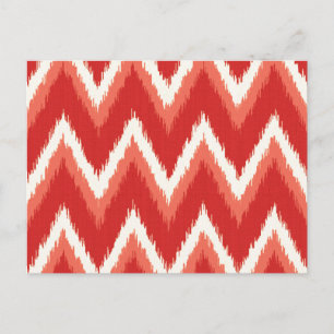 Ikat Chevron Strepen - Roest Oranje en Wit Briefkaart