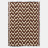 Ikat Chevron Stripes - Chocolate Brown & Beige Deken (Voorkant Verticaal)